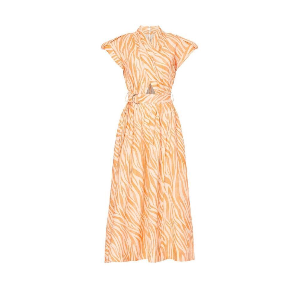 Derek Lam Crossfront Zebra Print Midi Dress Italian Size 38